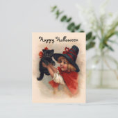 kleine heks meisje briefkaart (Staand voorkant)