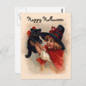 kleine heks meisje briefkaart (Voorkant / Achterkant)