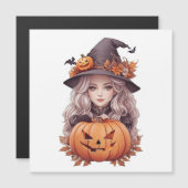 Kleine heks meisje met pompoen (Voorkant / Achterkant)