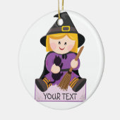 Kleine heks met blond haar keramisch ornament (Links)