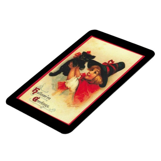  kleine heks met kitten magneet (Linkerzijde)