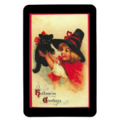  kleine heks met kitten magneet (Verticaal)