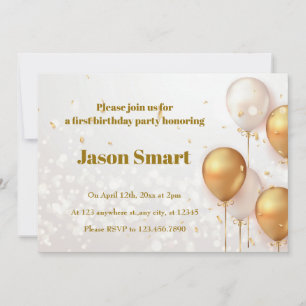 Kleine held eerste verjaardag viering kaart