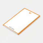 Kleine Heldere Oranje Vogel & Rand op Wit Post-it® Notes (Schuin)
