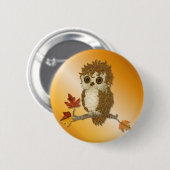 Kleine herfst Whoo Uil Ronde Button 5,7 Cm (Voorkant /achterkant)