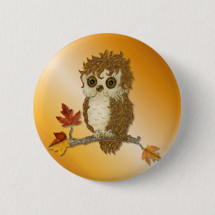 Kleine herfst Whoo Uil Ronde Button 5,7 Cm