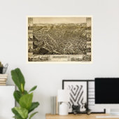 Kleine Herfsten, NY Panoramic Map - 1881 Poster (Thuiskantoor)