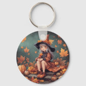 Kleine herfstheks sleutelhanger (Voorkant)