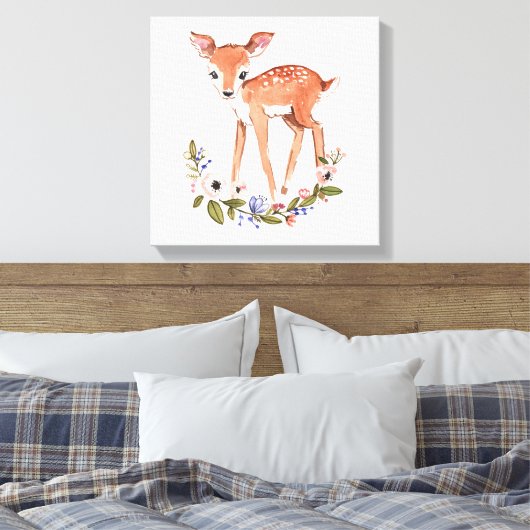 Kleine herten canvas kunst aan de muur (Insitu (Slaapkamer))