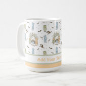 Kleine hidjameisjes met vleermuizen en eigenaars koffiemok (Voorkant links)