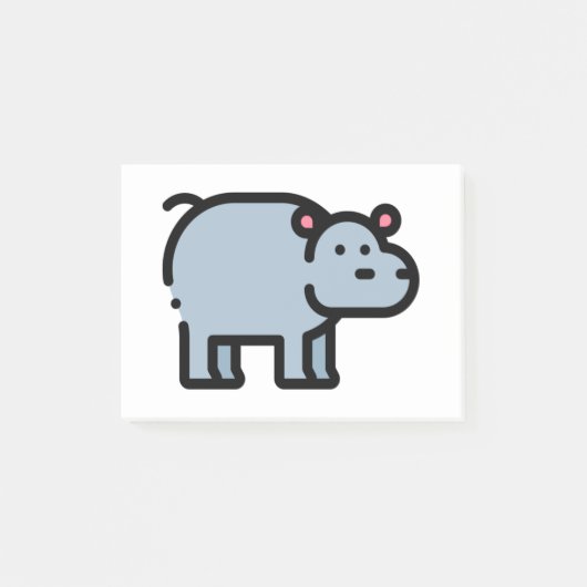 Kleine Hippopotamus Post-it® Notes (Voorkant)