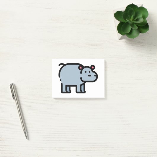 Kleine Hippopotamus Post-it® Notes (Kantoor)