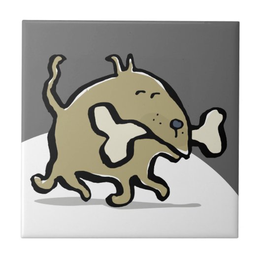 kleine hond, groot bot tegeltje (Voorkant)