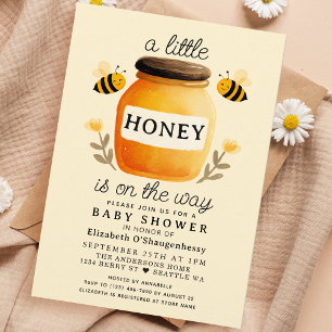 Kleine Honing Aquarel Bij Baby Shower Kaart