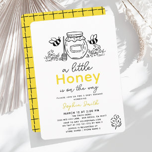 Kleine Honing Handgetekende Bij Baby Shower Kaart
