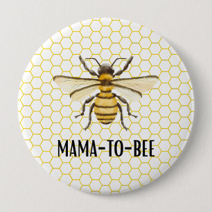 Kleine Honingbij Op Weg Gele Baby Shower Ronde Button 4,0 Cm