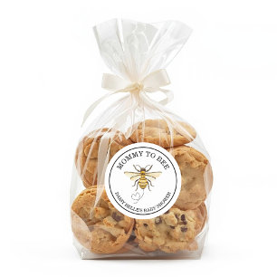 Kleine Honingbij Op Weg Gele Baby Shower Ronde Sticker