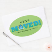 Kleine Huis Bewegende Aankondiging Sticker (Envelop)