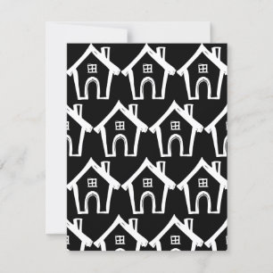 Kleine huizen We hebben verhuisd zwart & wit Kaart