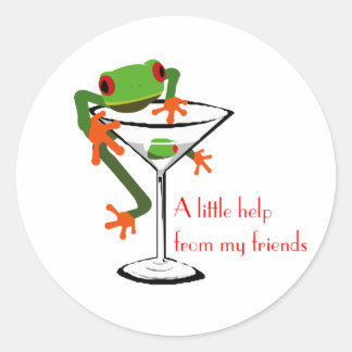 Kleine hulp van mijn vrienden ronde sticker