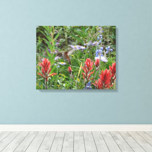 kleine Hummingvogel Canvas Afdruk (Insitu (Houten vloer))
