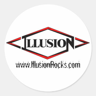 Kleine Illusie Sticker, logo & website Ronde Sticker