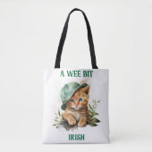 KLEINE IRISH ORANJE TABBY CAT MET PET DRAAGTAS (Voorkant)