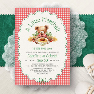 Kleine Italiaanse Gehaktbal Pasta Baby Shower Uitn Kaart