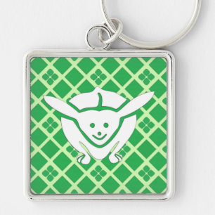 Kleine Japanse konijn, groen Sleutelhanger