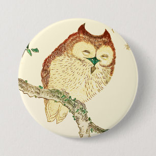 Kleine Japanse uil Ronde Button 7,6 Cm
