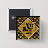 kleine jazzknop vierkante button 5,1 cm (Voorkant /achterkant)