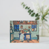 Kleine jongen bidt feestdagenkaart (Staand voorkant)