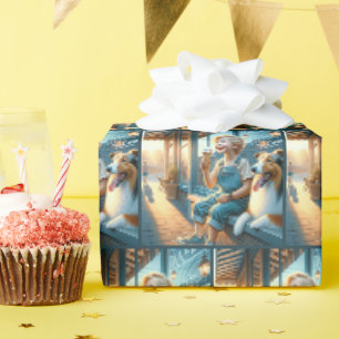 Kleine jongen die een ijsje eet cadeaupapier