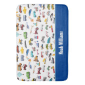 Kleine jongen dingen die Kind van auto's verplaats Badmat (Voorkant Verticaal)