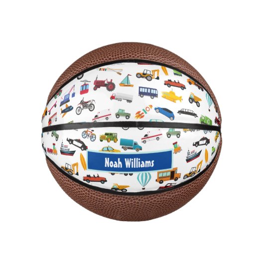 Kleine jongen dingen die Kind van auto's verplaats Basketbal (Voorkant)