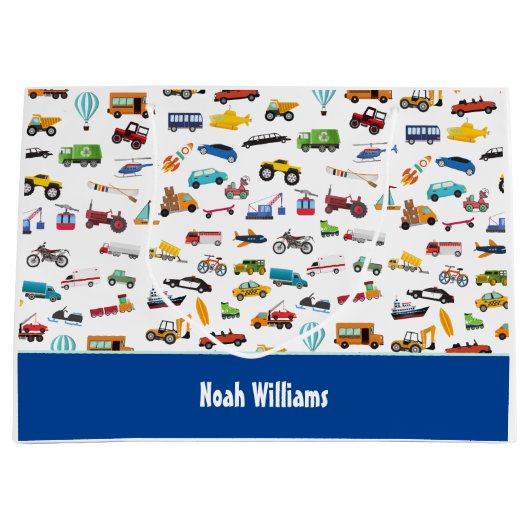 Kleine jongen dingen die Kind van auto's verplaats Groot Cadeauzakje (Voorkant)