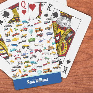Kleine jongen dingen die Kind van auto's verplaats Pokerkaarten