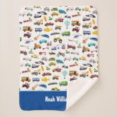 Kleine jongen dingen die Kind van auto's verplaats Sherpa Deken (Voorkant)