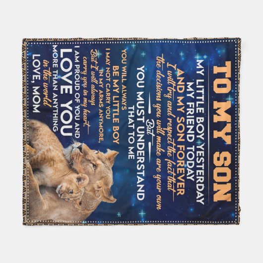 Kleine jongen gisteren, vriend vandaag van Lion Ma Fleece Deken (Voorkant (Horizontaal))