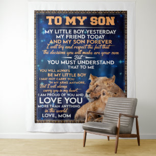 Kleine jongen gisteren, vriend vandaag van Lion Ma Wandkleed