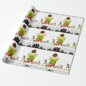 Kleine jongen lezen cadeaupapier (Uitgerold)