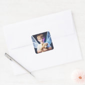 Kleine jongen met Fairy Wings Vierkante Sticker (Envelop)