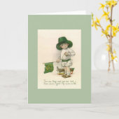  kleine jongen Pat St. Patrick's Day Kaart (Gele Bloem)
