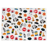 Kleine jongens Politieagent Pattern Kinder Groot Cadeauzakje (Achterkant)