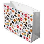 Kleine jongens Politieagent Pattern Kinder Groot Cadeauzakje (Achterkant Gekanteld)