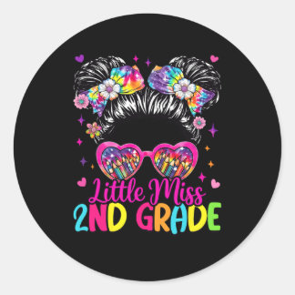 Kleine juf 2e tweede klas rommelige knot eerste da ronde sticker