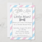 Kleine juffrouw of kleine Man Genderuitnodiging on Kaart (Voorkant)