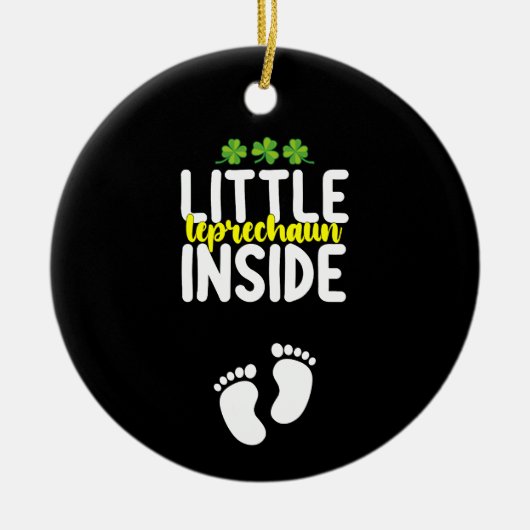 Kleine kabouter binnenin zwangerschap zwangere moe keramisch ornament (Voorkant)