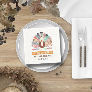 kleine kalkoen Thanksgiving elke leeftijd verjaard Servet