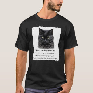 Kleine Kat, Grote Meningen Golvende Rand T-shirt